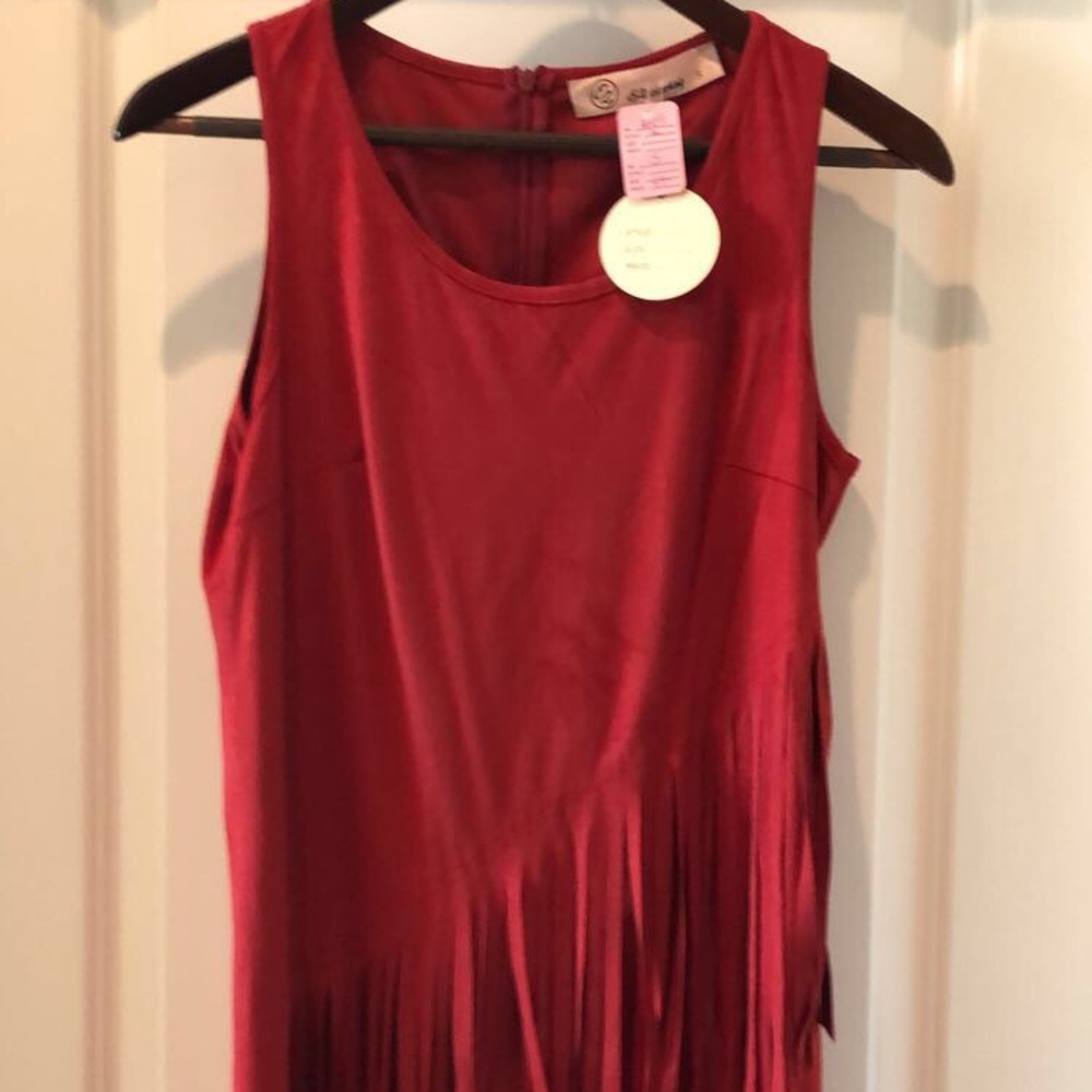 NWT Red Fringe Top Size Sm